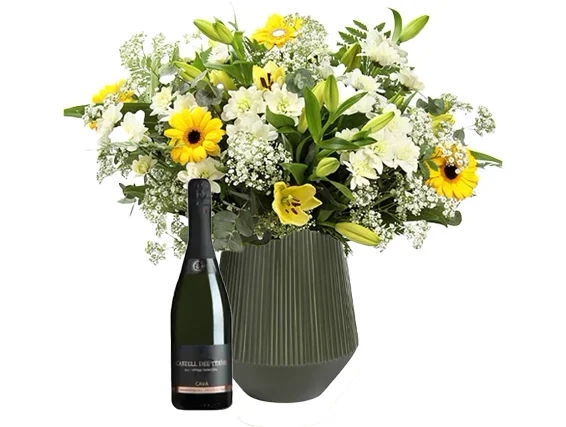 Bella bouquet & Cava bottle