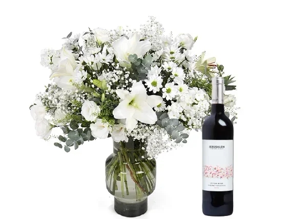 a white bouquet plus red wine