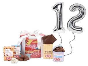 Chocolate box and 12 number balloon