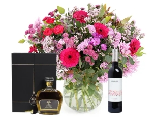 pink bouquet, olive oil & red wine