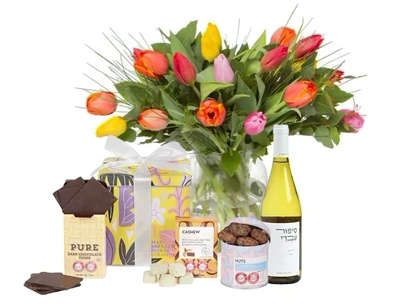 colorful tupils , chocolate & white  wine