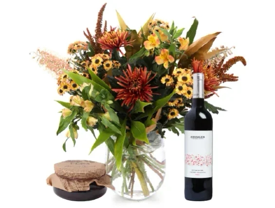 A beautiful ruby bouquet, red wine & Charoset
