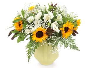Yellow and white flower bouquet