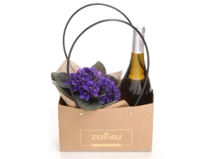 Viola plant & white wine in a bag