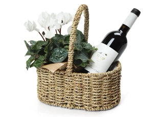 Cyclamen & Wine Gift in basket