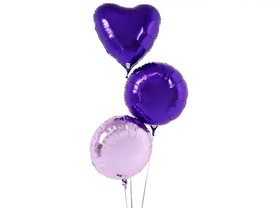 3 Purple Balloons