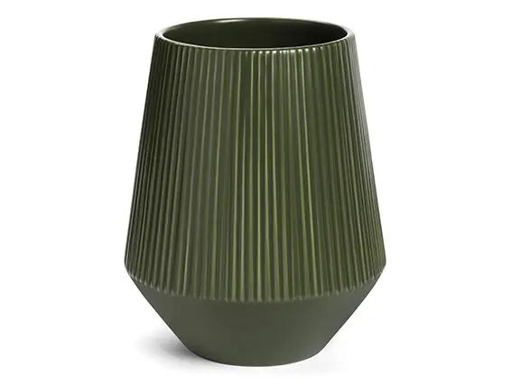 Green ceramic vase L