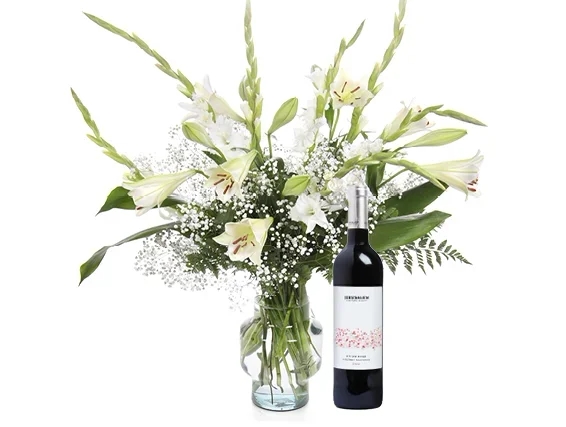 White flowers & red Wine