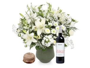 White Bouquet & red wine + honey jar