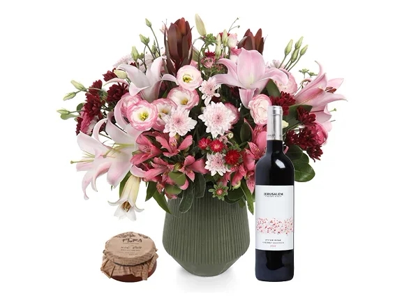 Pink, red & white Bouquet + red LANDA Wine & honey
