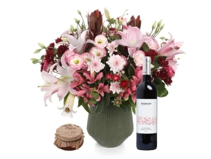 Pink, red & white Bouquet + red LANDA Wine & honey