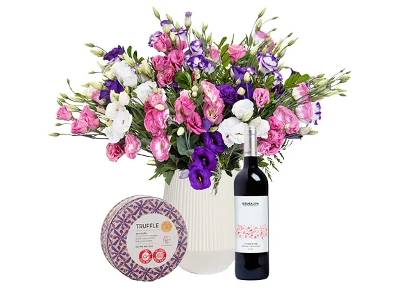 Lisianthus, Max  Brenner chocolate& red Wine