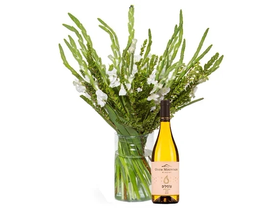 Tuscany (white Gladiolus) & white Wine