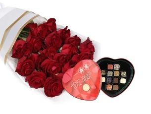 Red roses and pralines