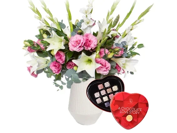 "Always Love" bouquet & Max Brenner pralines