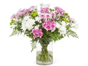 A colorful and happy bouquet of chrysanthemums