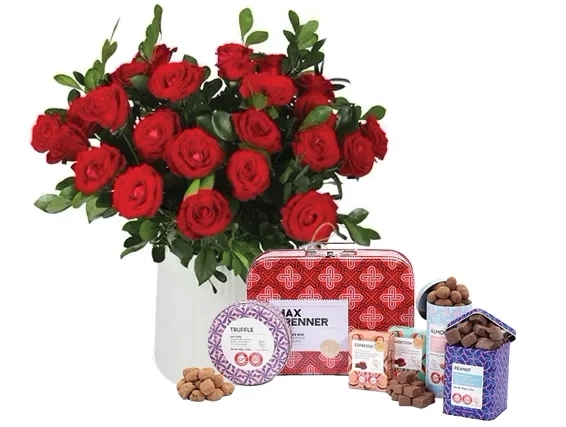 Red roses and chocolate