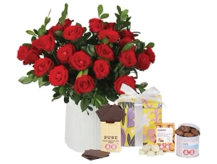 Red roses and chocolate