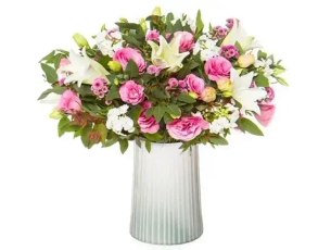 Pink and white  flowers delivery israel ZER4U