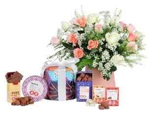 Pink, white & chocolate bouquet