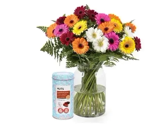 Gerberas Mix & Pecan Nuts