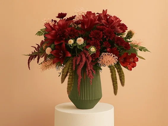 Burgundy flower bouquet